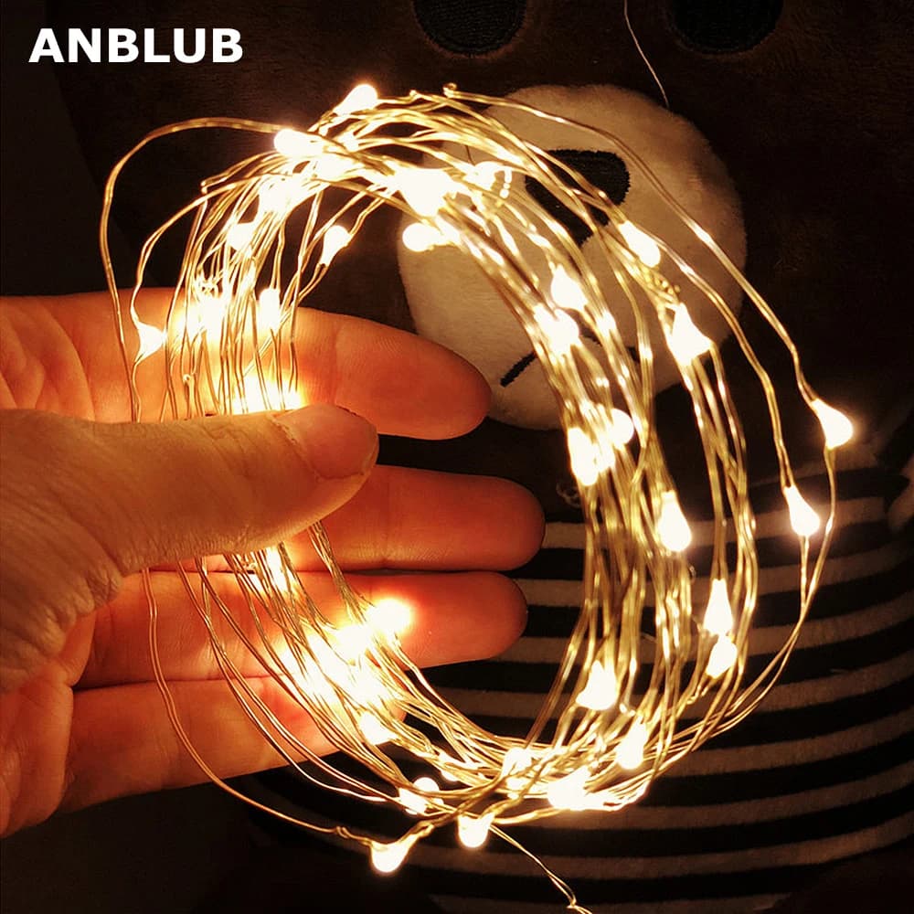 2M 5M 10M LED luci della stringa filo d'argento ghirlande di Natale festone led fata luce decorazioni natalizie per l'albero della stanza di casa