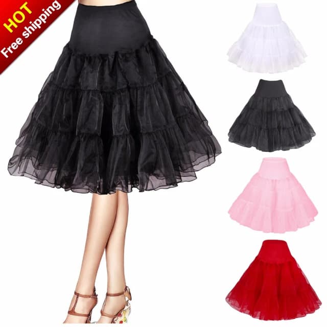 Free Short Organza Halloween sottoveste Crinoline Vintage Wedding sottoveste da sposa per abiti da sposa sottogonna Rockabilly Tutu