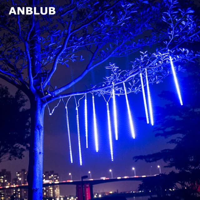 ANBLUB 30cm 50cm 8 tubi impermeabile Meteor Shower Rain LED String Lights decorazione natalizia esterna per albero domestico spina ue/usa