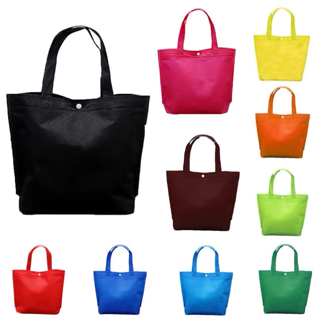 Borsa per la spesa con bottoni pieghevoli riutilizzabili di qualità di nuovo arrivo Borsa per la spesa in tessuto non tessuto durevole Borsa per la spesa Borse ecologiche