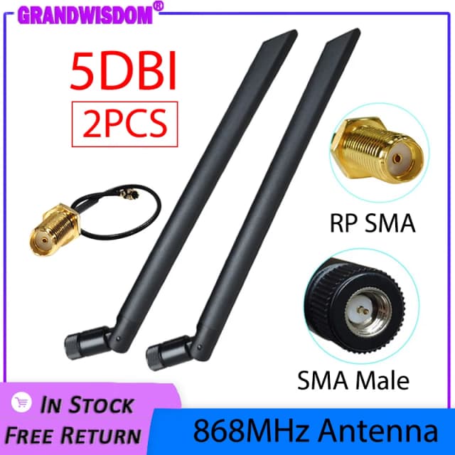 GWS 2p 5p 868MHz 915MHz Antenna 5dbi SMA Connettore Maschio GSM IOT antenne 21cm RP-SMA/u.FL Cavo Pigtail tipo 1 4 CE OEM all'ingrosso