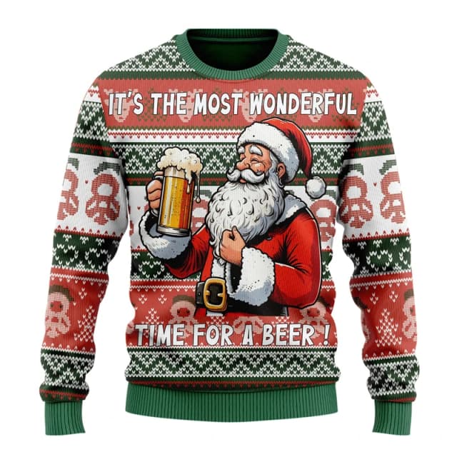 Moda birra brutto maglione di Natale per le donne vestiti Hip Hop Bar Party uomo felpe casual pullover maschili birra tuta