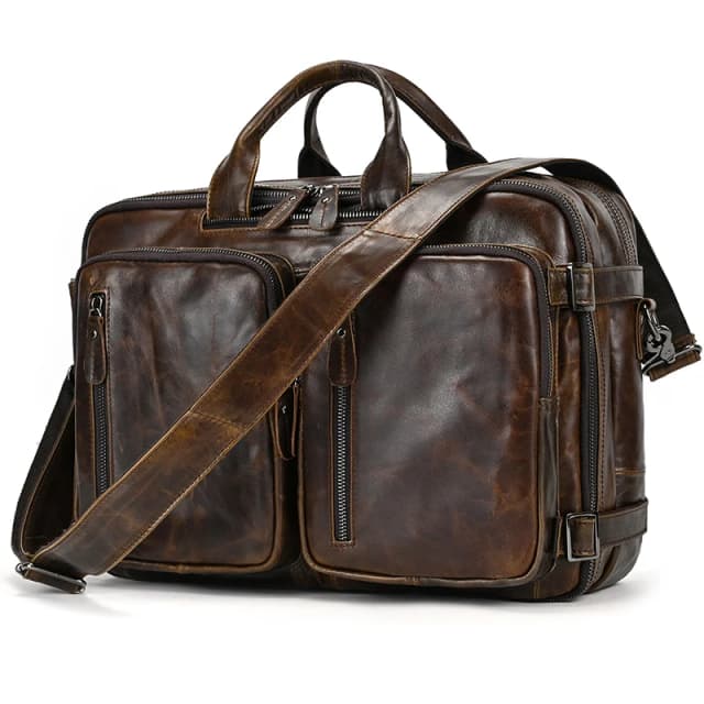 Valigetta in vera pelle per uomo borsa da viaggio multifunzionale in pelle bovina borsa per Laptop borsa a tracolla zaino valigetta per uomo borsa maschile