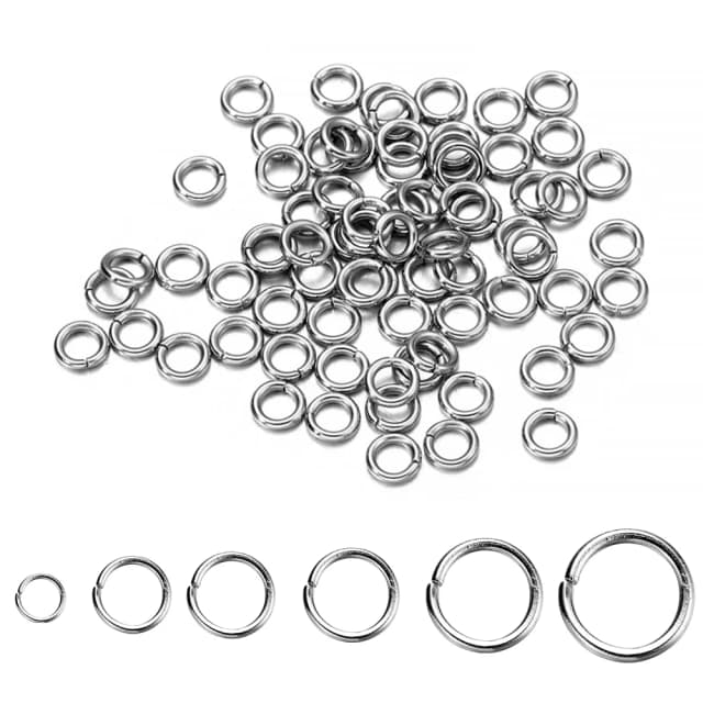 200 Pezzi Anelli Aperti in Acciaio Inox 3-10mm, Connettori a Cerchio Singolo per Creazione di Gioielli Fai-da-Te
