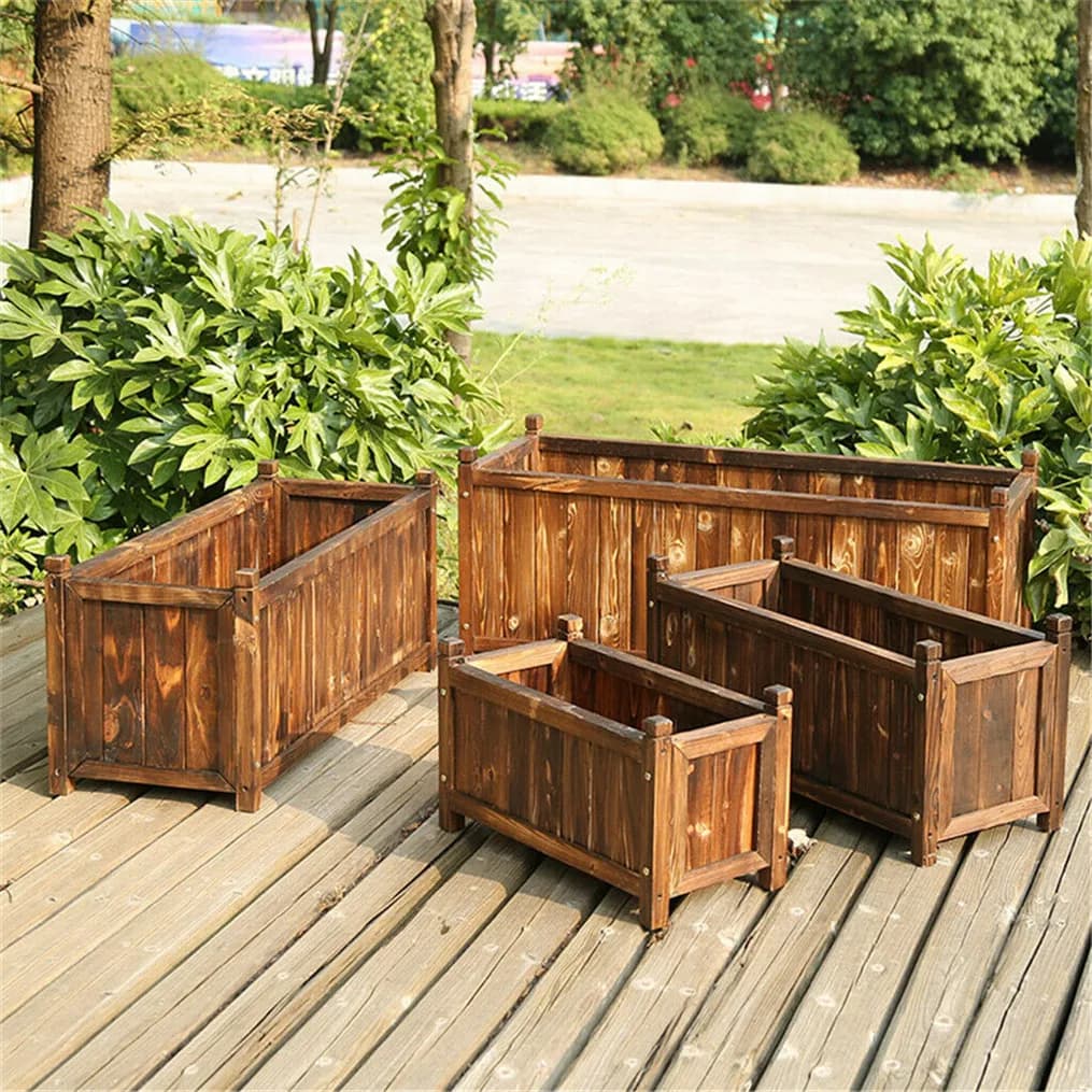 Letto da fiori rialzato in legno per interni ed esterni, fioriera per erbe e ortaggi, vaso da giardino, espositore per fiori