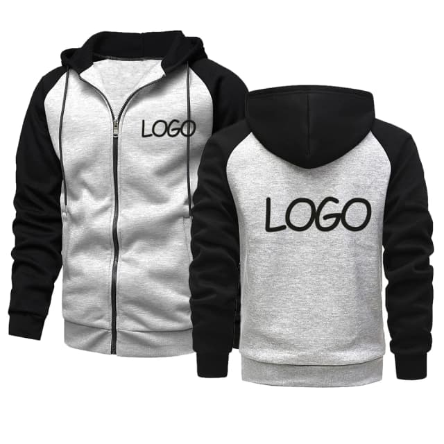Fai da te Personalizza il logo del tuo marchio Felpa con cappuccio casual da uomo e da donna Top Felpa con personalità di strada con zip a contrasto Regali personalizzati