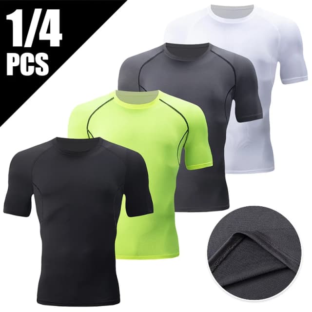 1/4 pezzi da uomo multicolore ad asciugatura rapida a maniche corte taglie forti per il tempo libero da corsa fitness giacca da allenamento completa
