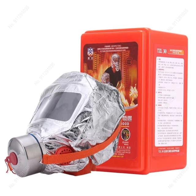 NUOVA maschera di sicurezza antincendio per fuga di emergenza 30 minuti protettiva anti-fumo respiratore antincendio maschera respiratoria in carbonio antipolvere lavoro a casa