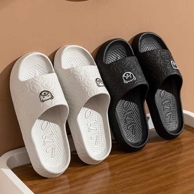 Pantofole da uomo moda estiva stampa sandali orsetto bagno interno antiscivolo morbido dormitorio da donna scarpe casual coppia