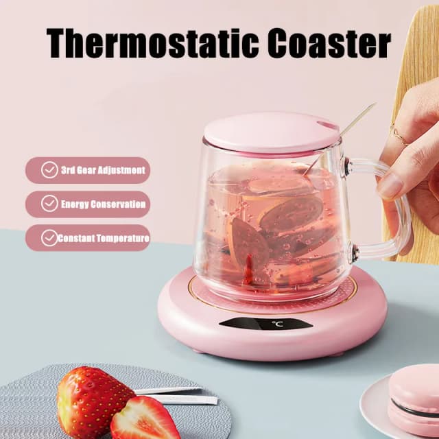 Sottobicchiere per riscaldamento termostatico 1PC Sottobicchiere per riscaldamento domestico USB Regolazione a 3 velocità Riscaldamento Temperatura costante di 55 gradi