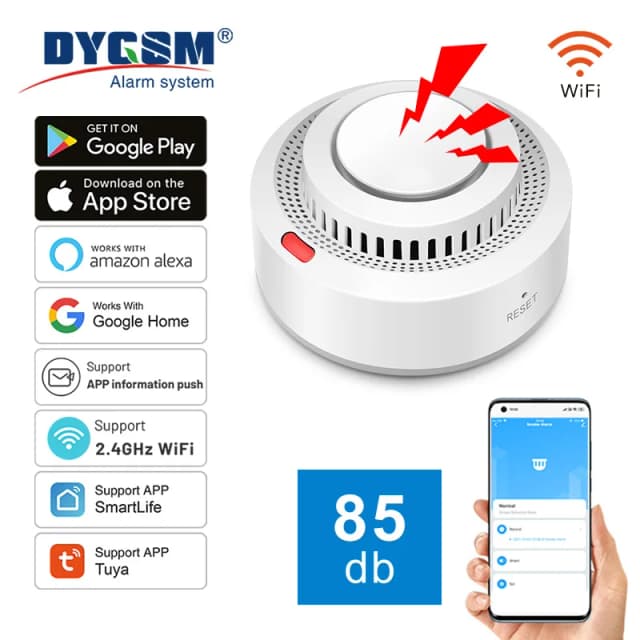 Tuya WiFi allarme fumo protezione antincendio rilevatore di fumo combinazione casa fumo allarme antincendio sistema di sicurezza domestica vigili del fuoco