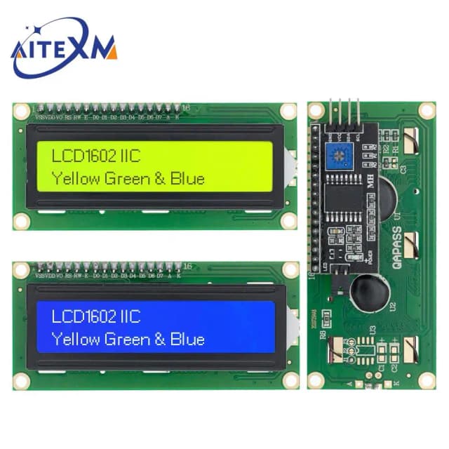 Modulo display LCD1602 I2C Schermo blu verde 5V PCF8574 Adattatore IIC Llate per Arduino