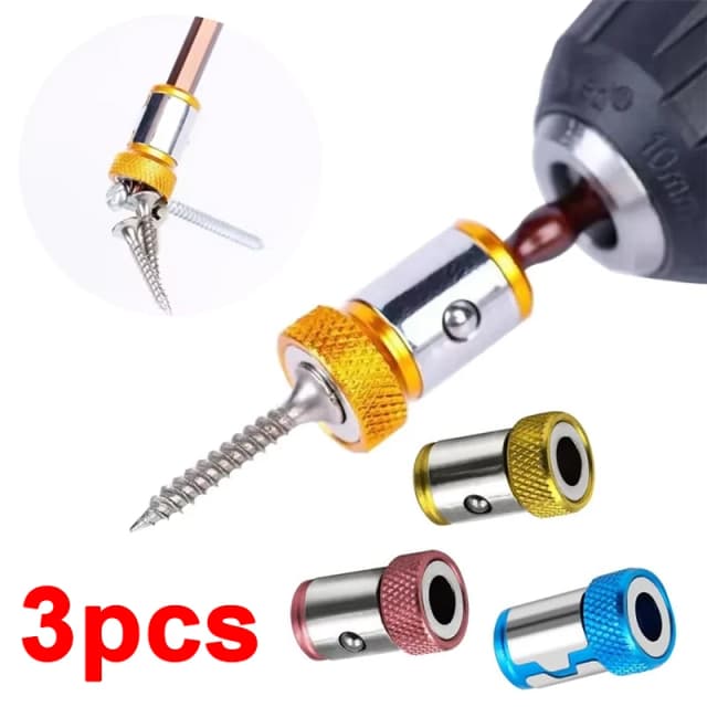 3 pezzi portapunte magnetico in lega anello magnetico elettrico cacciavite porta punte magnetizzatore anticorrosione per punta