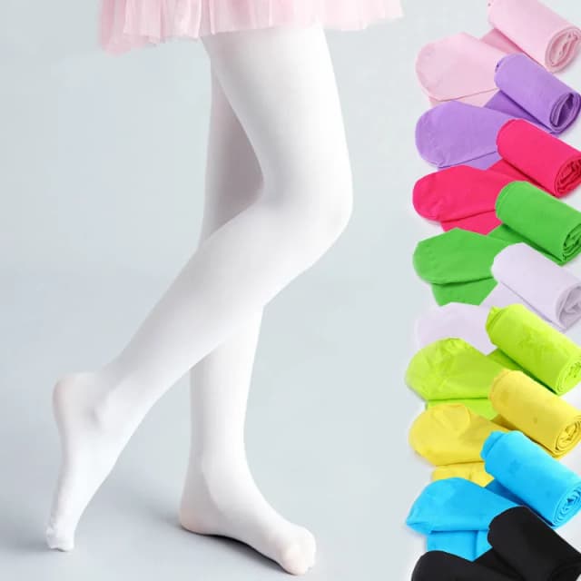 Collant per danza classica per bambini color caramello primavera estate per ragazze Calza per bambini Collant bianco solido in velluto