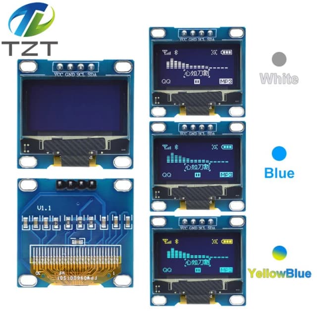 Modulo display bianco seriale OLED 4PIN 7PIN IIC da 0,96 pollici 128X64 I2C SSD1306 12864 Scheda schermo LCD per Arduino