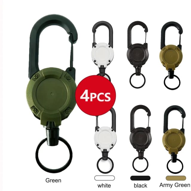 1/2/4 pezzi supporti retrattili estensibili portachiavi bobine per badge clip resistente con moschettone portachiavi per uomo borse da esterno