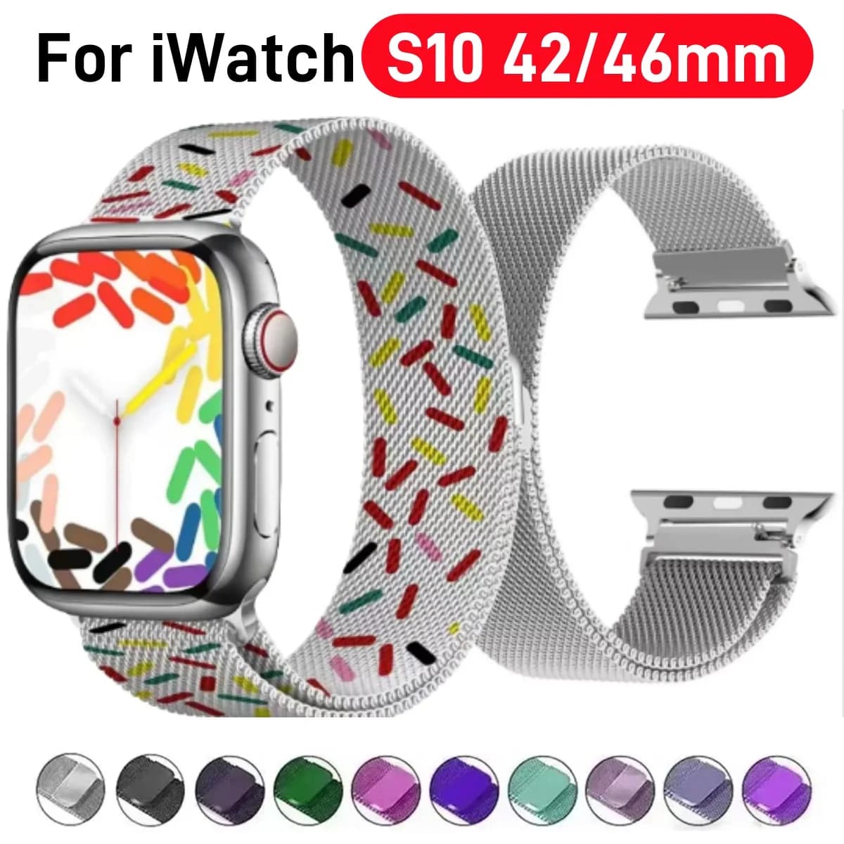 Cinturino milanese per cinturini Apple Watch 49mm 45mm 44mm 42mm 41mm 40mm 38mm Bracciale Iwatch Series10 9 8 7 6 5 4 3 2 SE Ultra Correa