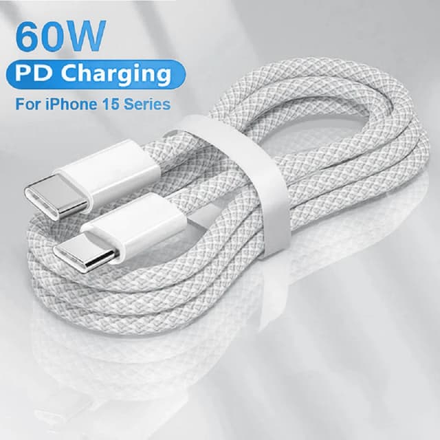 Cavo dati per telefono cellulare PD 60W a ricarica rapida da USB C a tipo C per Iphone15 Cavo caricabatterie intrecciato Android Samsung Huawei tipo C