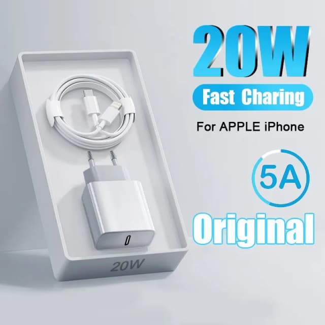 Regolazione Euro PD 20W Caricabatterie rapido USB C originale per iPhone 13 12 11 14 Pro Max iPhone 14 Plus XR X XS Max iPad