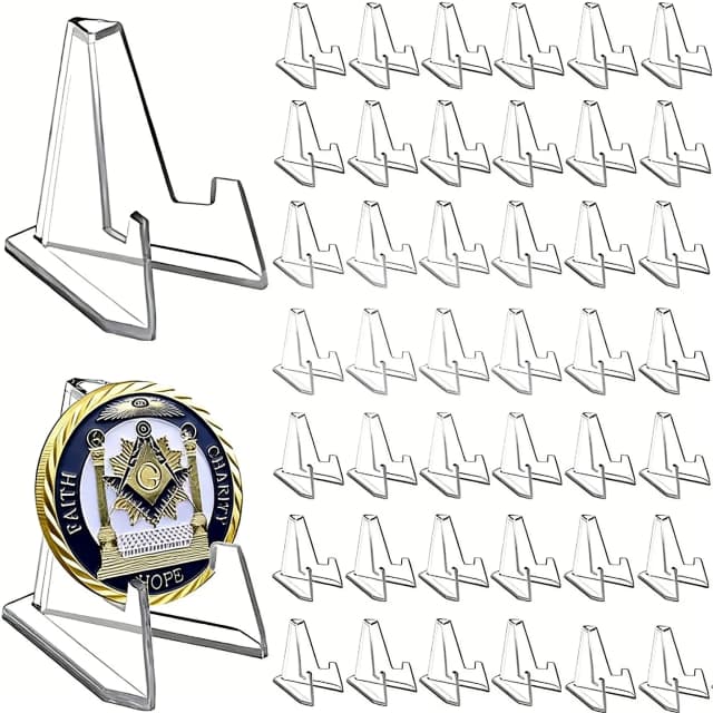 30-1 Pezzi Espositore Triangolare per Carte, Mini Supporti in Acrilico per Foto di Idoli, Porta Monete e Carte Sportive, Espositori per Collezioni