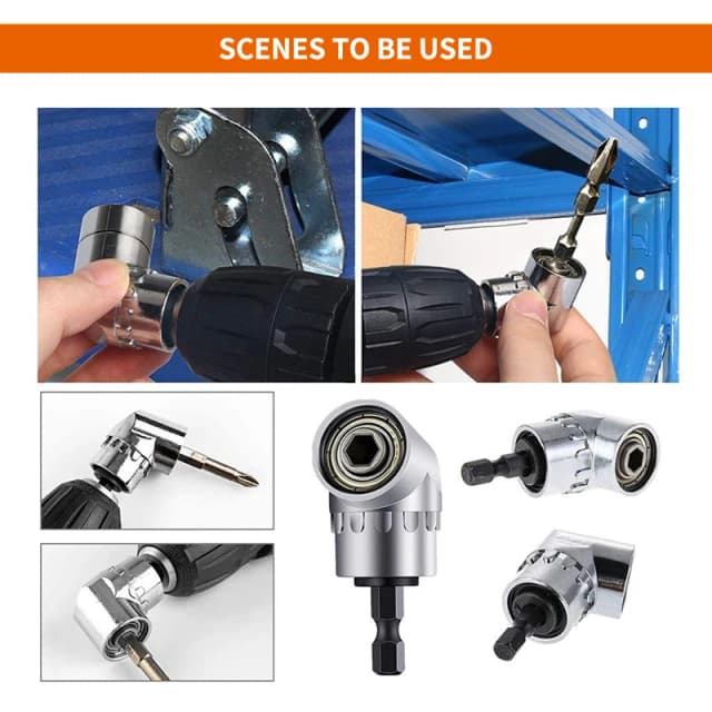 Attacco per trapano angolare adattatore per cacciavite albero flessibile supporto morbido cacciavite magnetico 1/4, angolo di 105 gradi