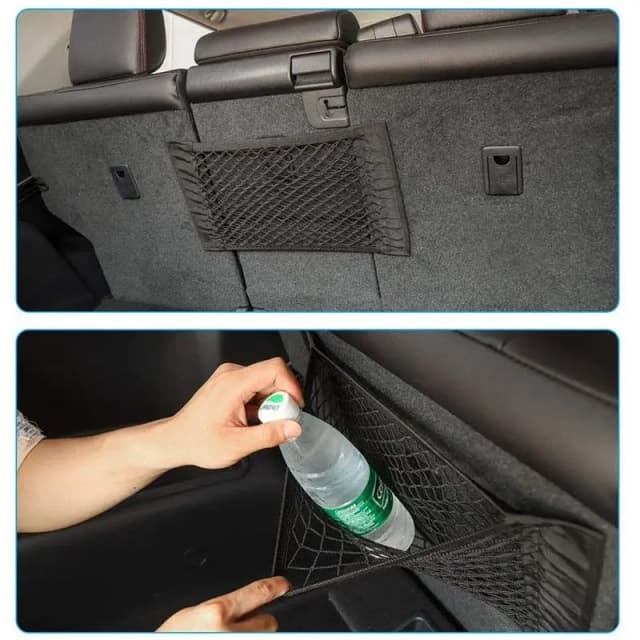 Organizer in rete per bagagliaio di un'auto Tasca portaoggetti universale in velcro Borsa portaoggetti elastica per veicolo Accessori interni in rete automobilistica