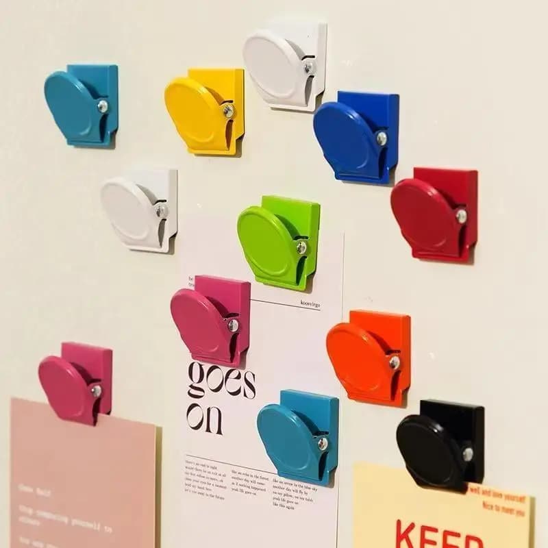Clip magnetiche per ufficio e frigorifero da 5 pezzi Organizzatori di file multifunzionali multicolori adatti per uso domestico, cucina e ufficio