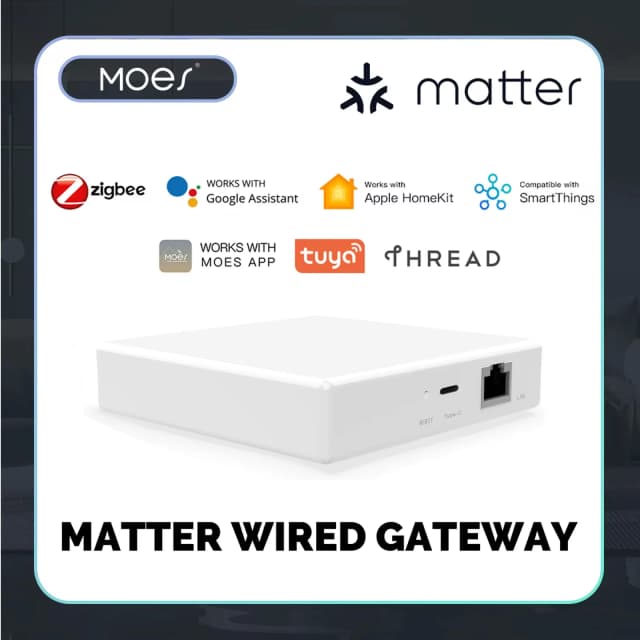 MOES Matter Gateway, goditi il controllo della casa intelligente con Tuya Zigbee, controllo vocale con Siri, HomeKit, SmartThings, Google Assistant,