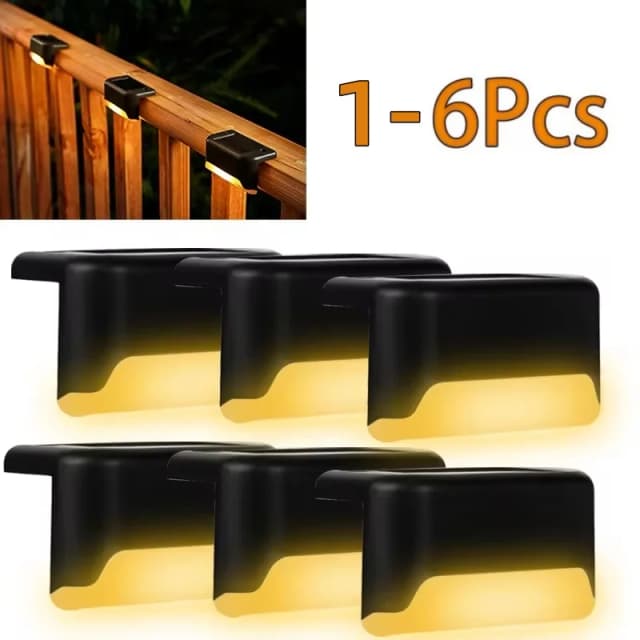 Luci solari da ponte 1-6 pacchi Luci per gradini per esterni Lampada solare a LED impermeabile per scale Ringhiera Passo Recinzione Cortile Patio e percorso