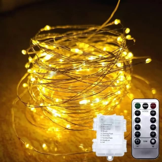 Decorazioni natalizie luci a stringa di filo di rame a batteria per esterni decorazioni per feste di matrimonio natalizie luci da giardino fatate