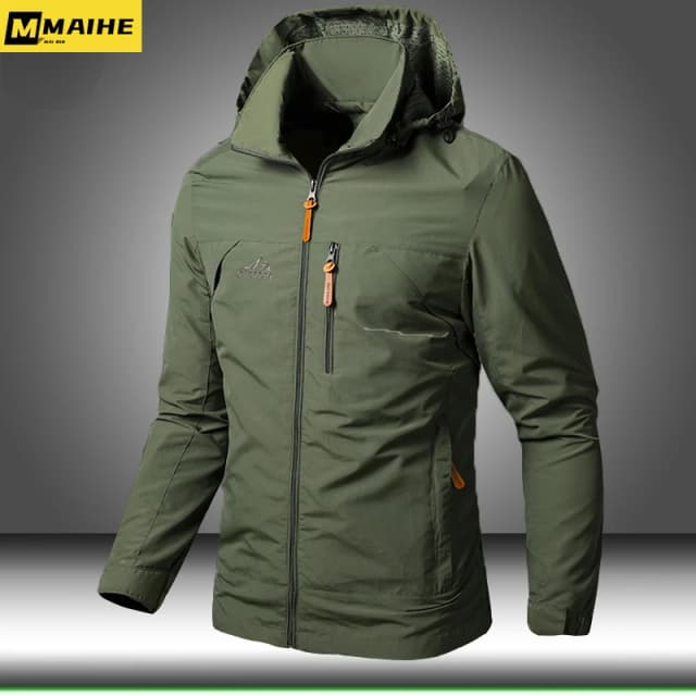 Giacca a vento da uomo Giacche Cappotto militare impermeabile con cappuccio Uomo Nuove giacche da combattimento Uomo Autunno Escursionismo all'aperto Ciclismo Bomber Outwear