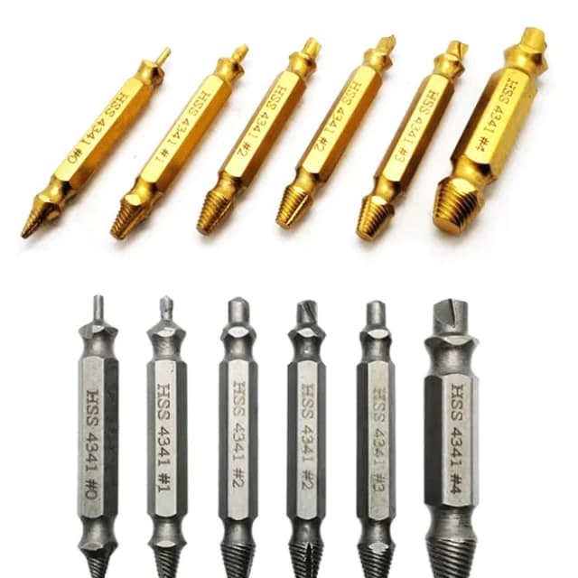 Set di estrattori per viti danneggiate con punta da trapano HSS Set di rimozione rotta spelata in acciaio ad alta velocità Piccolo kit di eliminazione rapida di utensili elettrici