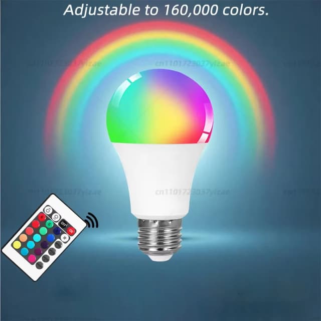 Lampadina RGB a 16 colori Lampadina LED multicolore Base E27 220V Illuminazione domestica Dimmerabile 24 tasti Telecomando Atmosfera Luce al neon