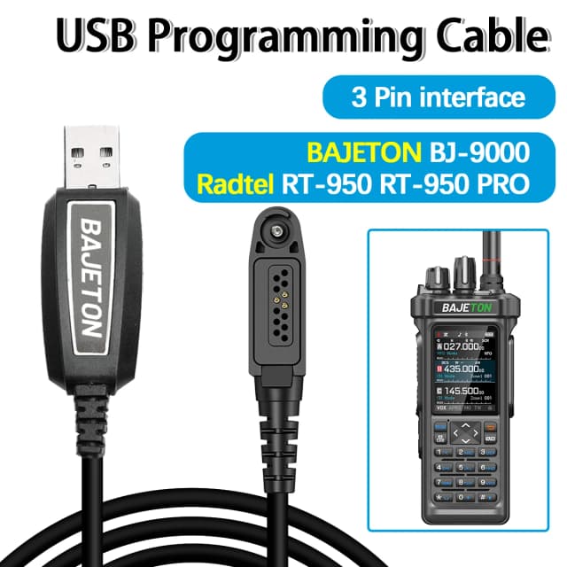 BAJETON Cavo di programmazione USB originale per Bajeton BJ-9000 Radtel RT-950 RT-950 PRO Ham Radio