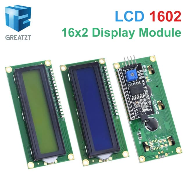 LCD1602 1602 Modulo LCD Blu/Giallo Verde Schermo 16x2 Caratteri Display LCD PCF8574T PCF8574 IIC I2C Interfaccia 5V per arduino