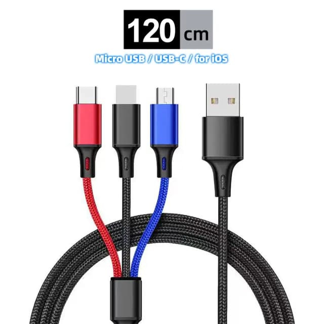 Cavo USB 3 In 1 cavo corto Micro USB tipo C per iPhone 13 12 11 cavo di ricarica per telefono cellulare Samsung Xiaomi Mini Wire