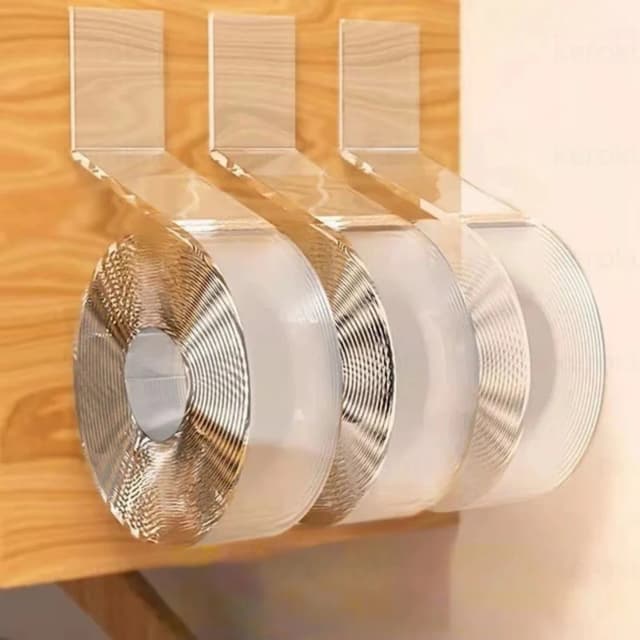 1/3/5M Nastro Biadesivo Acrilico Trasparente Riutilizzabile Impermeabile Adesivo Tracsless Nastro Gadget Doble Cara Nano Nastri