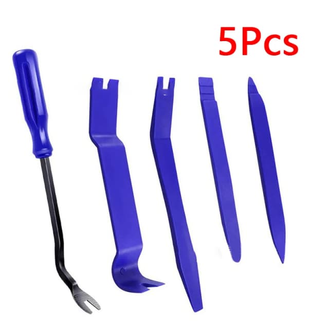 Set per la rimozione del pannello dell'auto 5 pezzi multifunzionale senza graffi Kit di strumenti per la rimozione del rivestimento della porta automatica del pannello di smontaggio e audio Blu