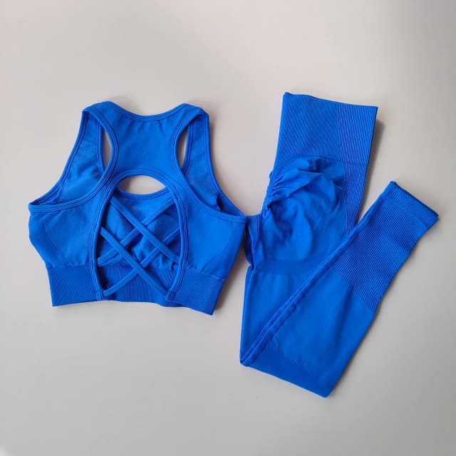 Tuta da donna Tuta da fitness Set da yoga Abbigliamento sportivo Allenamento Reggiseno sportivo + Leggings a vita alta Abbigliamento da palestra Tute sportive senza cuciture