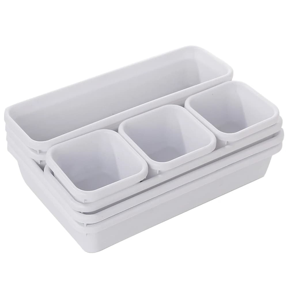 8 pz/set Cassetto Regolabile Organizzatore Scatola Vassoi Make Up Cosmetici Articoli Vari Divisore Titolare Cucina Bagno Armadio Portagioie