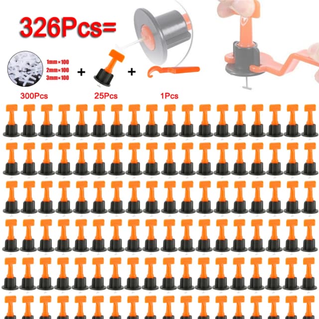 Sistema di livellamento delle piastrelle per la posa delle piastrelle Cunei di livello Distanziatori di allineamento per livellatore Localizzatore Distanziatori Pinza Pavimenti Parete 300 + 25 + 1 Pz