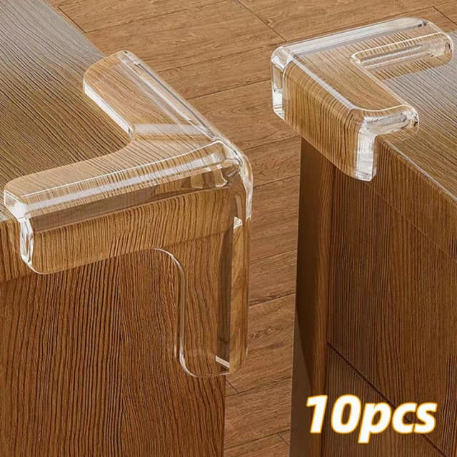 10 pezzi di protezione in silicone per angoli di sicurezza per bambini, da tavolo, morbidi e trasparenti, per bambini, anti-collisione, protezioni per bordi angolari