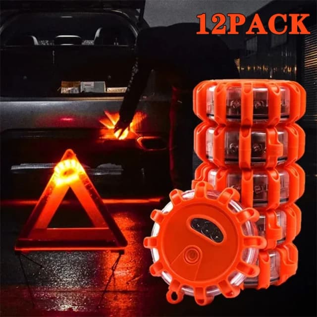 1/2/3/4/6/8/10/12Pcs LED Luz de advertência Bateria embutida 9 modos de segurança Flare Dash Lâmpada piscante de emergência Luz estroboscópica portátil