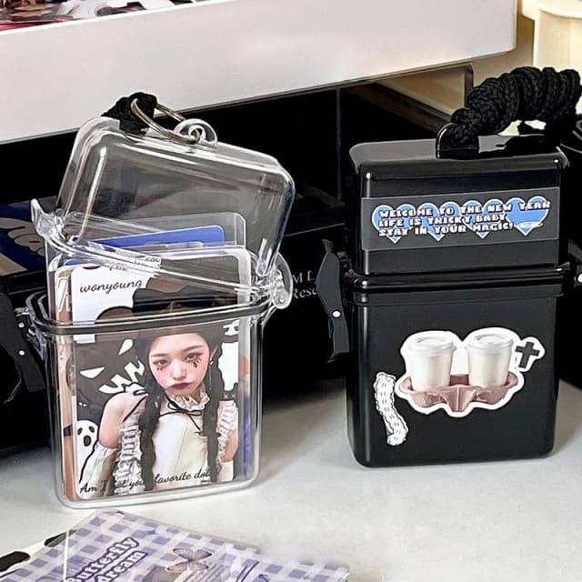 Ins Toploader photoberds Storage Box Kpop Idol Photo Card Holder scatole Kawaii Album Case Container custodia portatile