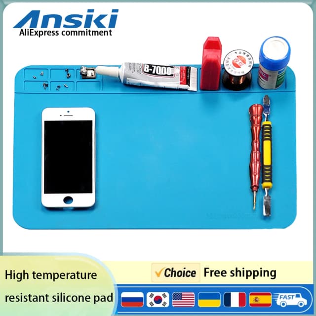 Tappetino di riparazione Scheda madre impermeabile in silicone Scheda di riparazione per apparecchiature elettroniche Posizionamento multi-componente Tappetino da lavoro per rimozione stagno termico