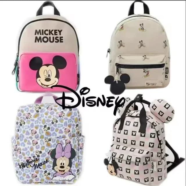 Zaino alla moda Disney Topolino Cartoon Zaino da scuola in tela Minnie da donna Zaino alla moda di grande capacità