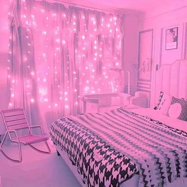 Luci per tende a LED alimentate tramite USB con telecomando Decorazioni natalizie per le vacanze per la casa, matrimoni, compleanni, camera da letto, luci per feste