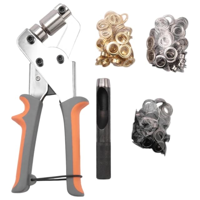 Nuovo-Grommet Tool Kit con occhielli da 10Mm manuale pressa a macchina pinza portatile passacavo in metallo per cintura in pelle vestiti bandiera artigianale
