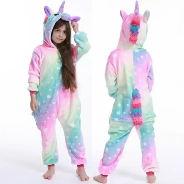 4 8 10 12 14 16 anni Ragazze Viola Rosa Tute Unicorno Pigiama Kigurumi Bambino Bambini Flanella con cappuccio Abbigliamento per la casa Bambini Tutina