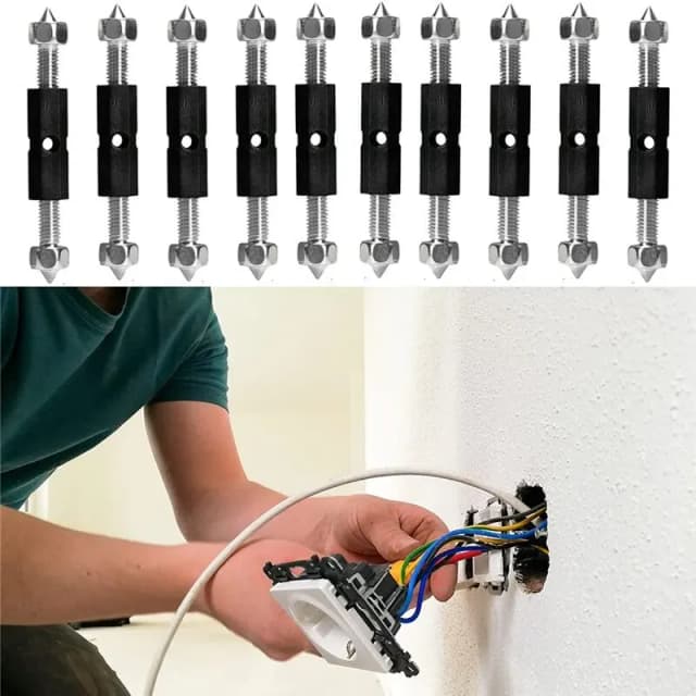 10 pezzi presa per interruttore a parete riparatore di cassette viti per cassette regolabili asta di supporto con chiave accessori elettrici